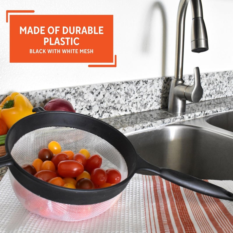 IMUSA IMU-71133W Plastic Strainer, Black, 6-Inch,1 Count (Pack of 1) - Image 3