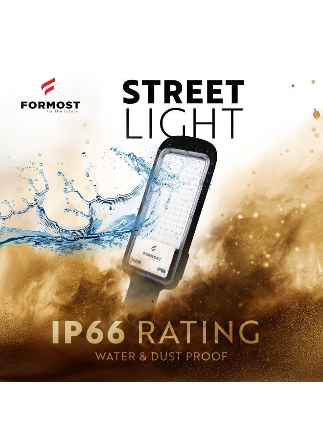 فورموست Formost LED Street Light 50W Cool White | Outdoor LED Street Lamp IP66 Weatherproof High Efficiency Porch & Patio Lighting with 5 Year Replacement Warranty | Made in India | Pack of 1 - Image 1