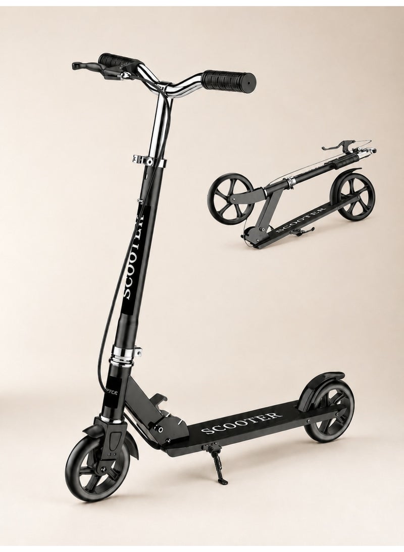 OHAHO Kick Scooter for Ages 6+ Kid Teens & Adults Max Load 330 LBS Foldable Lightweight 4 Adjustable Levels Anti Skid Wear Resistant Wheel Double Brake Design Portable Can Be Placed in The Trunk - Image 1