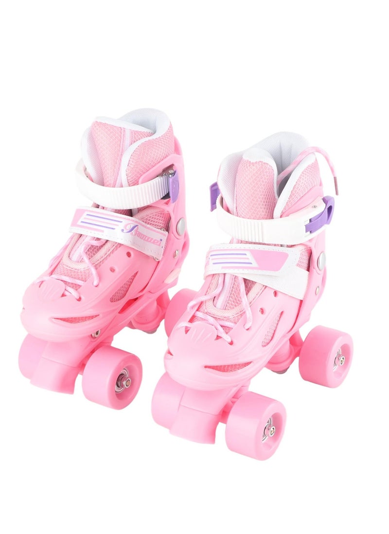 Generic Track Shoes Inline Skates Single and Double Row Adjustable Skating Shoes Roller Skates Skates Children Skates (Color : Pink)  - Image 1