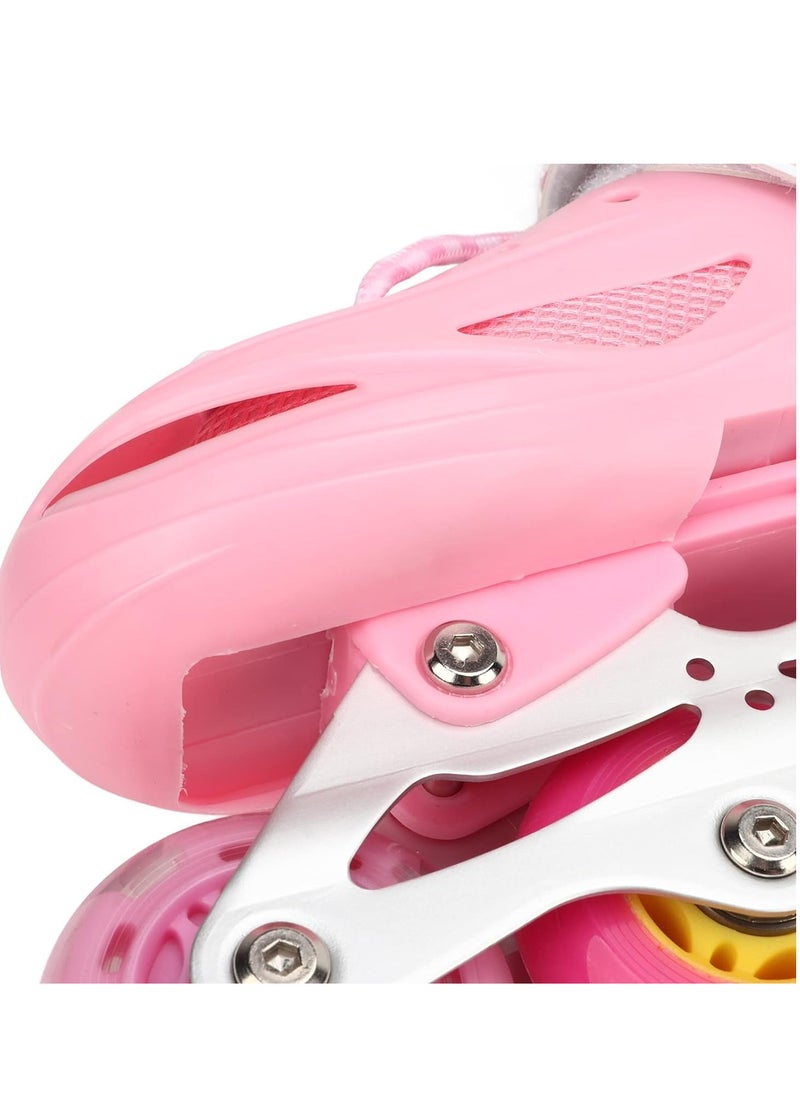 Generic Track Shoes Inline Skates Single and Double Row Adjustable Skating Shoes Roller Skates Skates Children Skates (Color : Pink)  - Image 5
