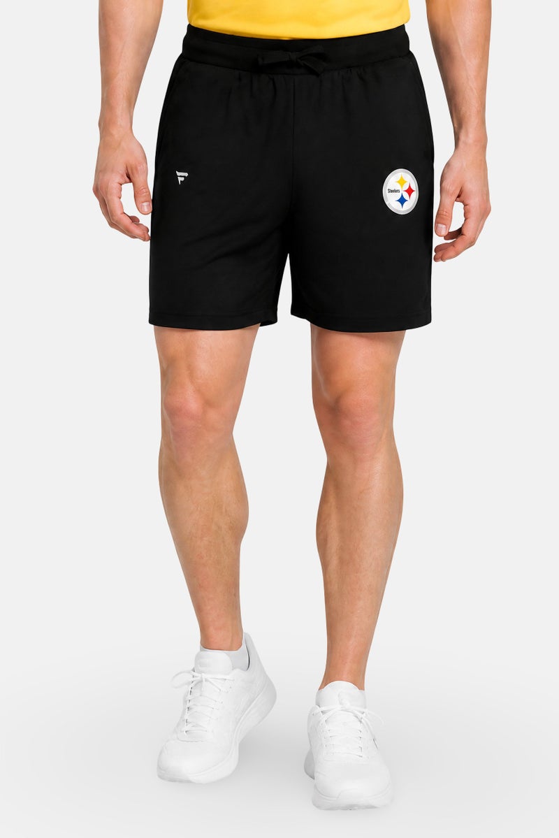 NFL Men Sportswear Fit Steelers Primary Logo Football Shorts, Black - Image 1