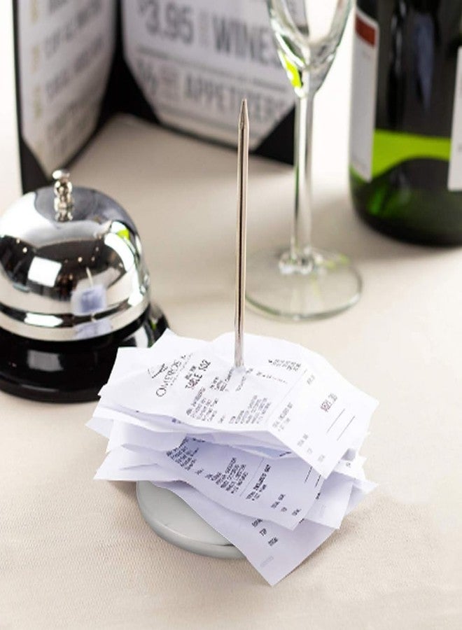 COMFECTO Restaurant Receipt Holder, Stainless Steel Check Spindle with 3.2 Inch Round Base, Desk Straight Rod 6.3 Inch Long for Bill Fork Stick and Paper Memo Holder Spike, 2 Pcs - Image 4