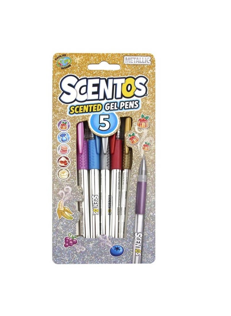سينتوس أقلام جل معدنية معطرة من SCENTOS، 5 قطع 