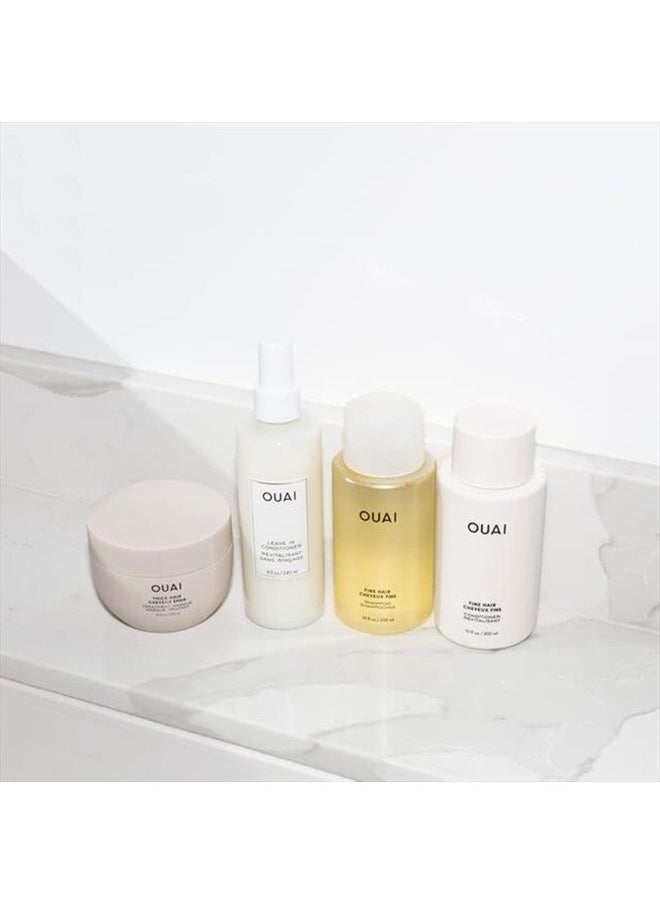 Ouai - Fine Shampoo + Conditioner Set - Bring Fine Hair to the Next Level with Keratin & Biotin - Delivers Clean, Bouncy & Voluminous Hair - Free of Parabens, Sulfates & Phthalates - 10 fl oz Each - Image 1