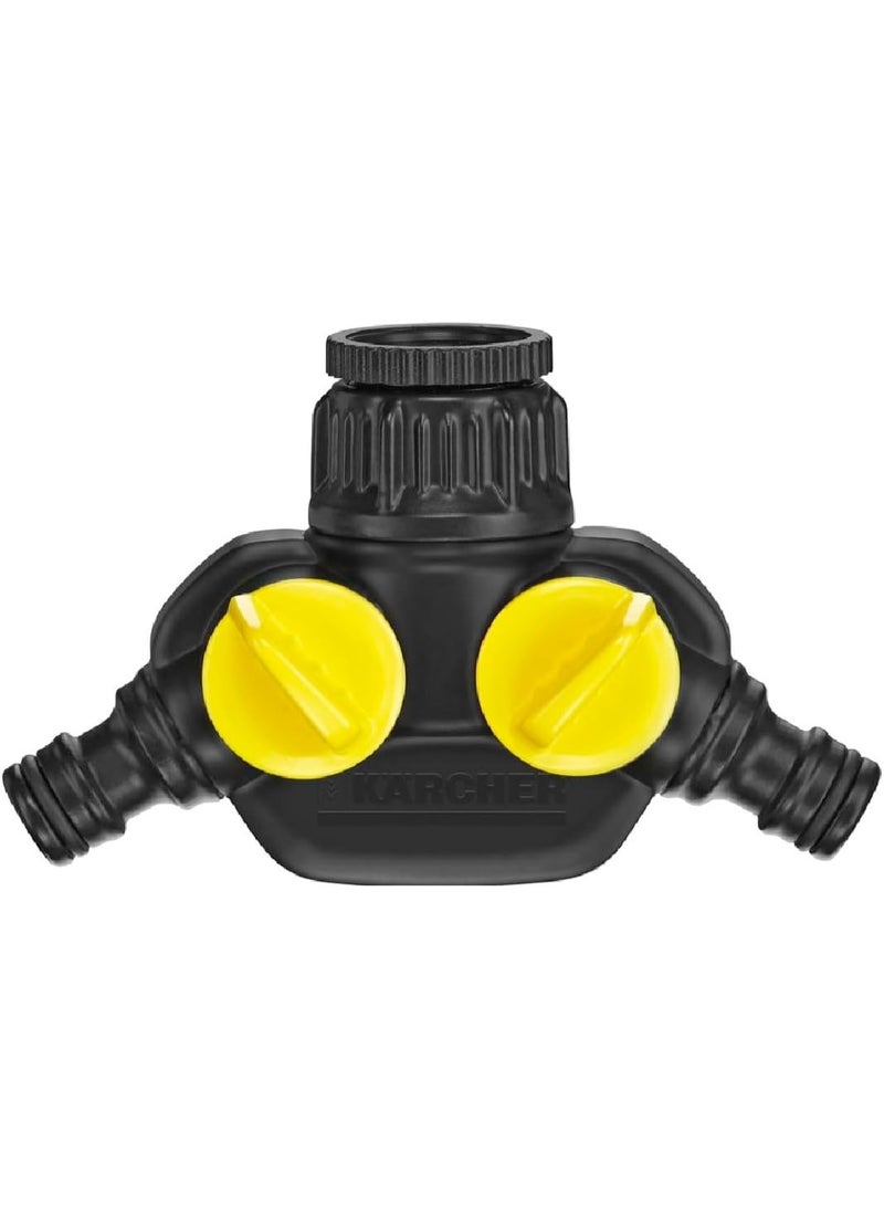 Kärcher Plastic 2-Way Splitter Hose Connector with Pressure Regulator, 24.2/18.7 mm Internal Thread - Image 3