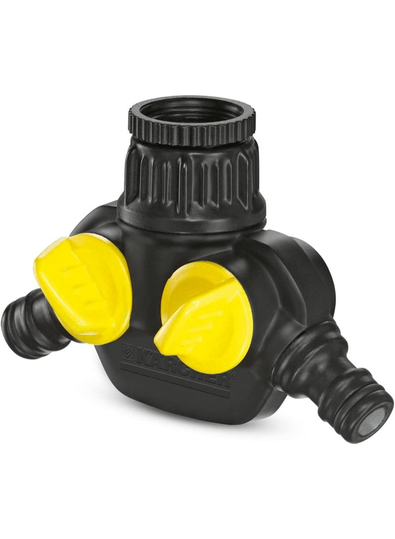 Kärcher Plastic 2-Way Splitter Hose Connector with Pressure Regulator, 24.2/18.7 mm Internal Thread - Image 1