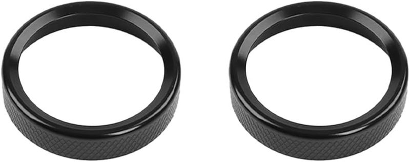 FOEVE Aluminum Alloy Air Conditioning Heater Control Knob Trim Ring (2-Piece Set) — Compatible with 2020-2025 Kia Soul Interior Trim Strips-Black - Image 2