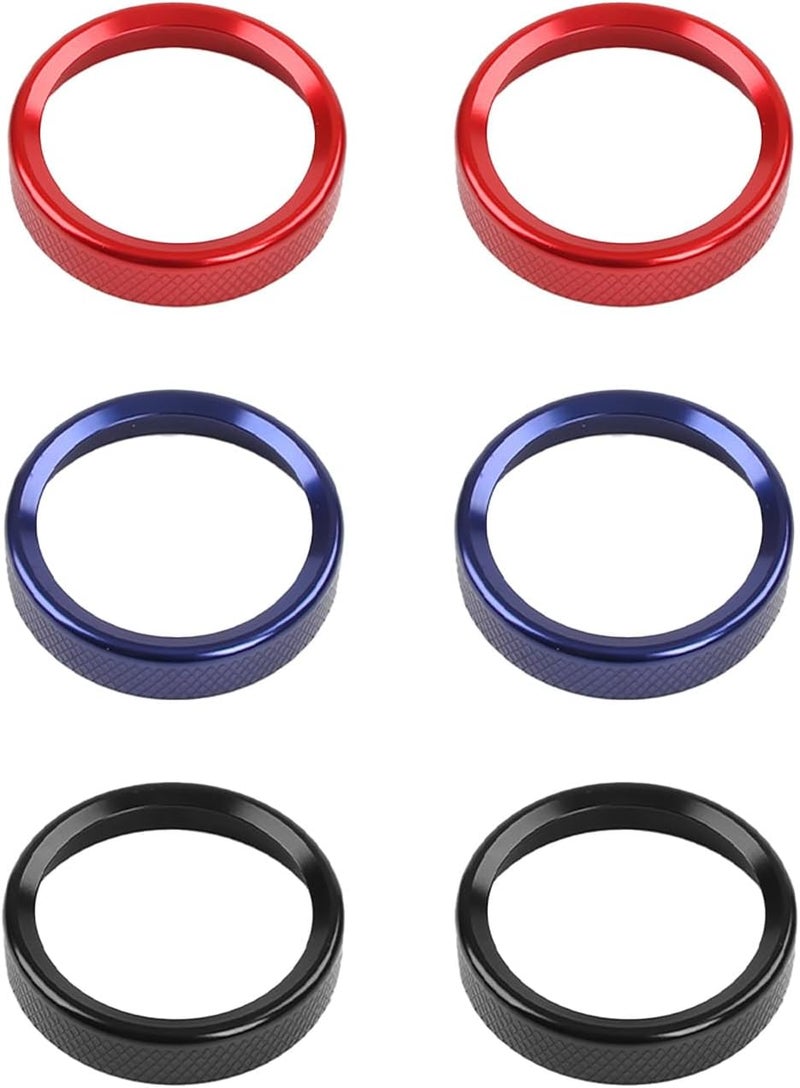 FOEVE Aluminum Alloy Air Conditioning Heater Control Knob Trim Ring (2-Piece Set) — Compatible with 2020-2025 Kia Soul Interior Trim Strips-Black - Image 4