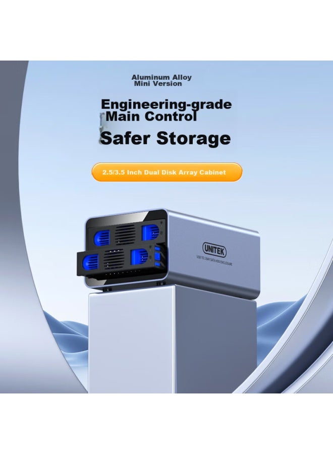 Superior Youyuezhe Dual-bay Raid Enclosure, Multi-bay Hard Drive Cabinet, 2.5/3.5-inch, Usb3.0 To Sata Serial Port, External Mechanical Ssd Solid State Disk Storage Rack, S308b - Image 1