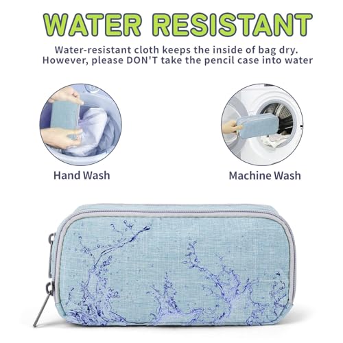 Della Gao Pencil Case Large Capacity Pencil Pouch for Adults (Light Blue) - Image 5