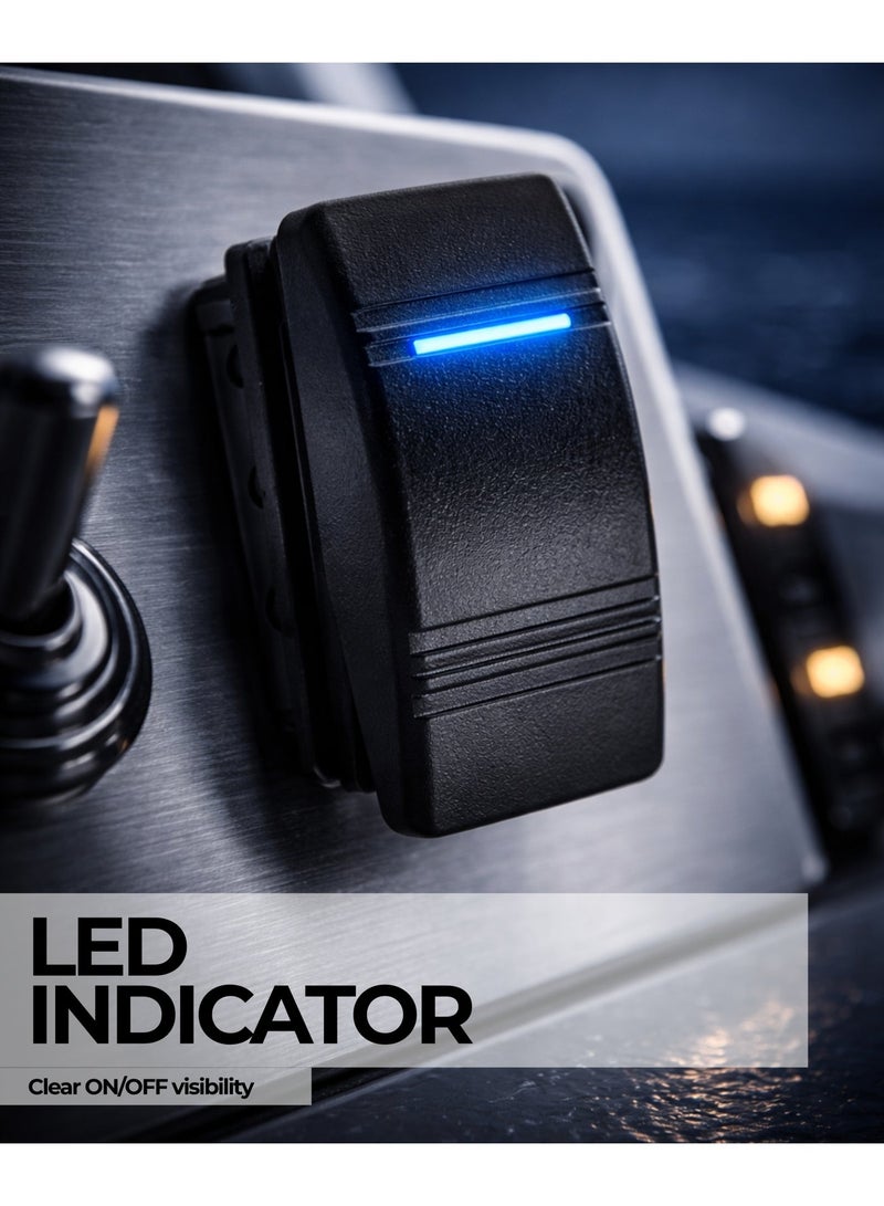 OSCULATI مفتاح مارينا R OFF-ON البحري 12/24V IP67 مقاوم للماء 20A مع مؤشر LED - Image 4