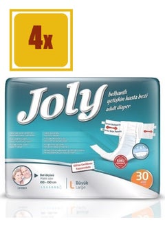 JOLY Waistband Patient Diapers 30 Pieces Large Set of 4  - Image 1