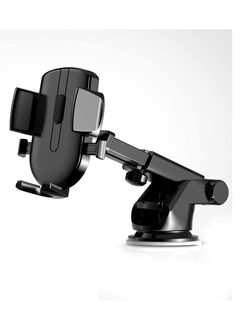 Car telescopic mobile phone holder Car Phone Mount Holder with Suction Cup, 360° Rotation, Compatible with 4-6.7 inch Phones, Black - Image 1