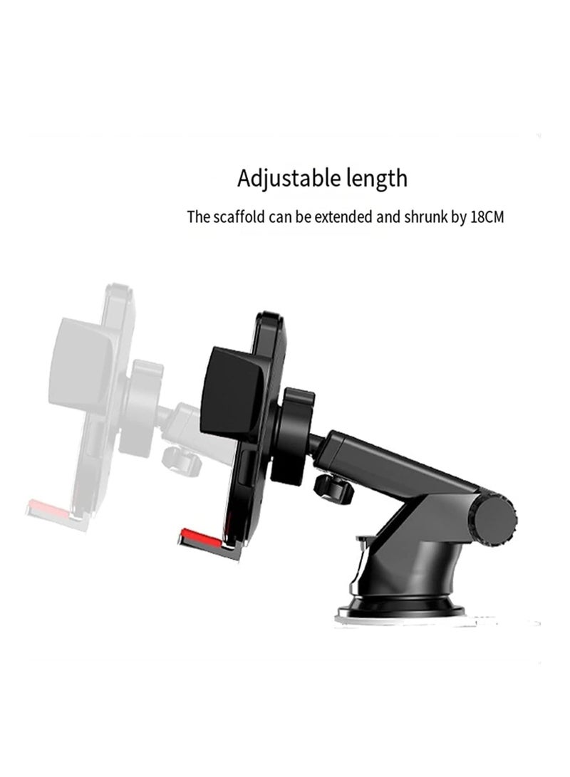 Car telescopic mobile phone holder Car Phone Mount Holder with Suction Cup, 360° Rotation, Compatible with 4-6.7 inch Phones, Black - Image 3