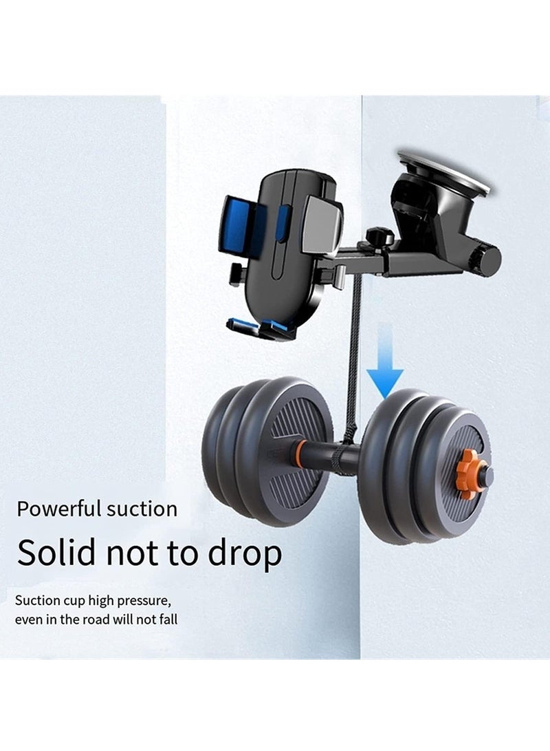 Car telescopic mobile phone holder Car Phone Mount Holder with Suction Cup, 360° Rotation, Compatible with 4-6.7 inch Phones, Black - Image 5