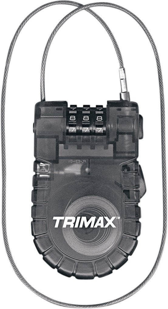 Trimax Retractable Cable with 3Diget Combination Lock 3 L X 3Mm T33RC Blister Packaging Black