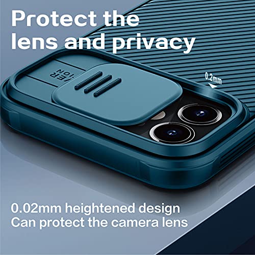 imluckies Compatible with iPhone 12 Pro Max Case with Camera Cover, Hard PC Back & Soft Bumper, Protective & Slim Fit, Camera Protection Case for iPhone 12 Pro Max 6.7" 2020-Blue - Image 3