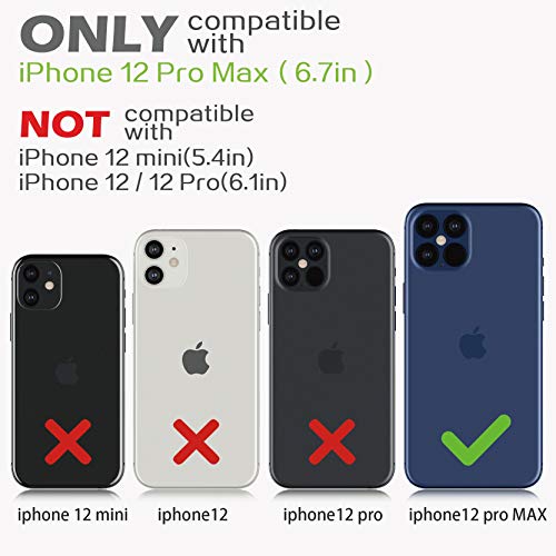 imluckies Compatible with iPhone 12 Pro Max Case with Camera Cover, Hard PC Back & Soft Bumper, Protective & Slim Fit, Camera Protection Case for iPhone 12 Pro Max 6.7" 2020-Blue - Image 2
