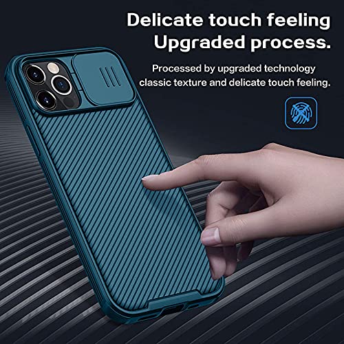 imluckies Compatible with iPhone 12 Pro Max Case with Camera Cover, Hard PC Back & Soft Bumper, Protective & Slim Fit, Camera Protection Case for iPhone 12 Pro Max 6.7" 2020-Blue - Image 5