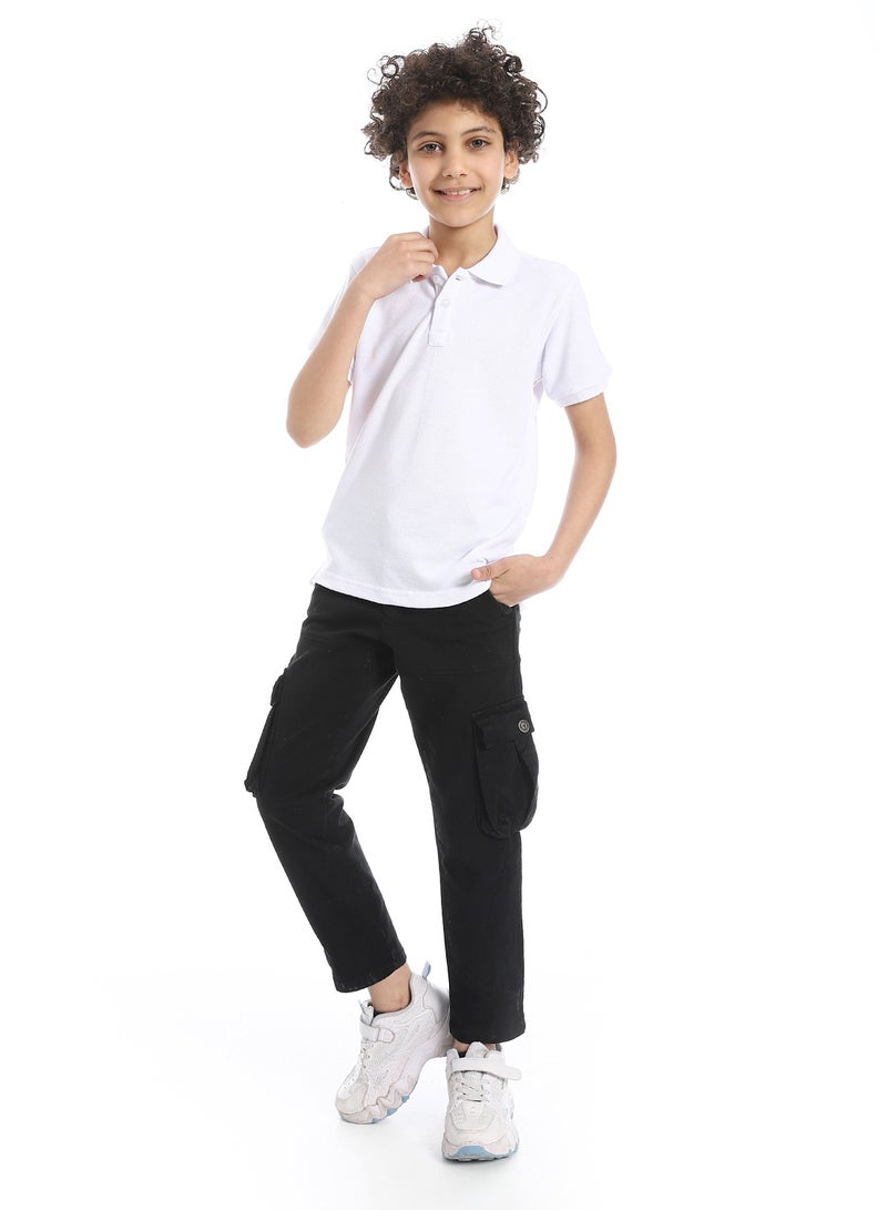 Andora Boys Elite Pique Polo shirt_White - Image 5