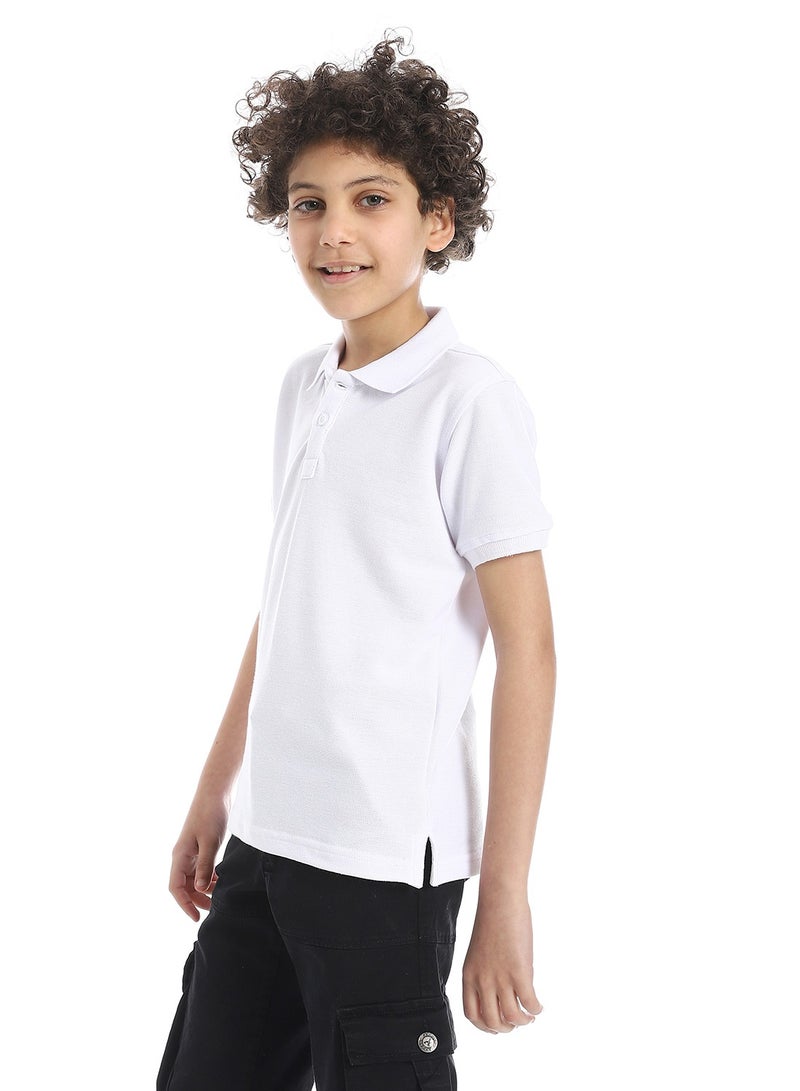 Andora Boys Elite Pique Polo shirt_White - Image 2