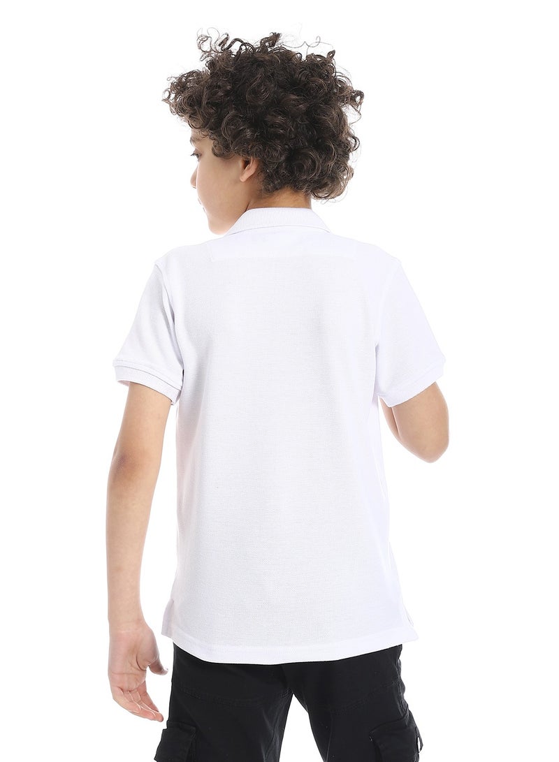 Andora Boys Elite Pique Polo shirt_White - Image 3