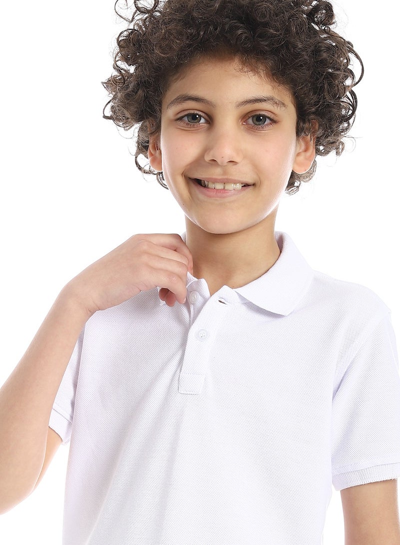 Andora Boys Elite Pique Polo shirt_White - Image 4