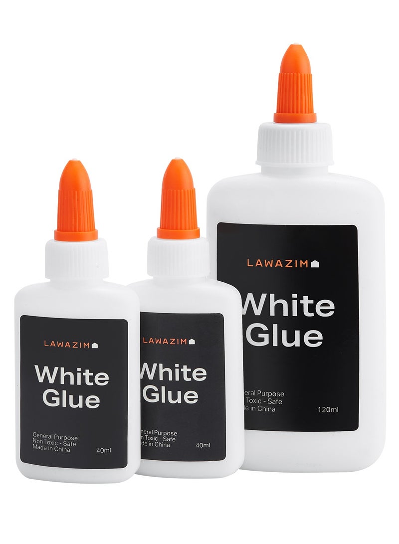 LAWAZIM Craft Glue -3 Piece White- Washable Non-Toxic Easy Pouring Strong Adhesive for Repairing Sealing School Art Card Making Scrapbooking DIY Handicraft - on Paper Fabric Wood Cardstock Photos Foam - Image 1