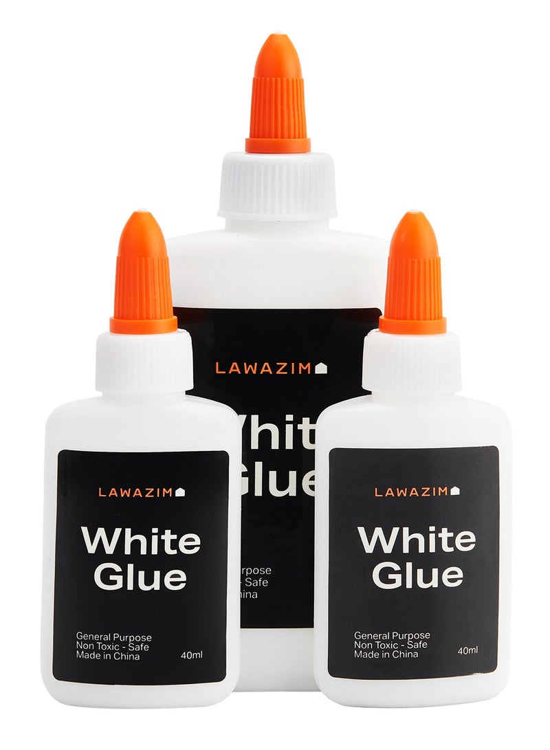 LAWAZIM Craft Glue -3 Piece White- Washable Non-Toxic Easy Pouring Strong Adhesive for Repairing Sealing School Art Card Making Scrapbooking DIY Handicraft - on Paper Fabric Wood Cardstock Photos Foam - Image 3