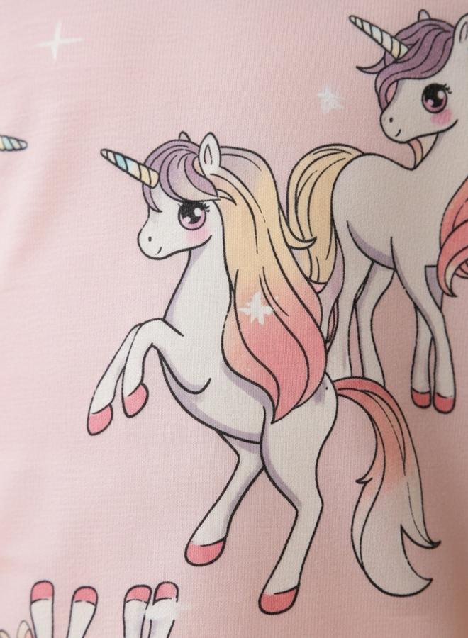 Anthrilo Pink Unicorn Cotton T-Shirt and Shorts Set - Image 5
