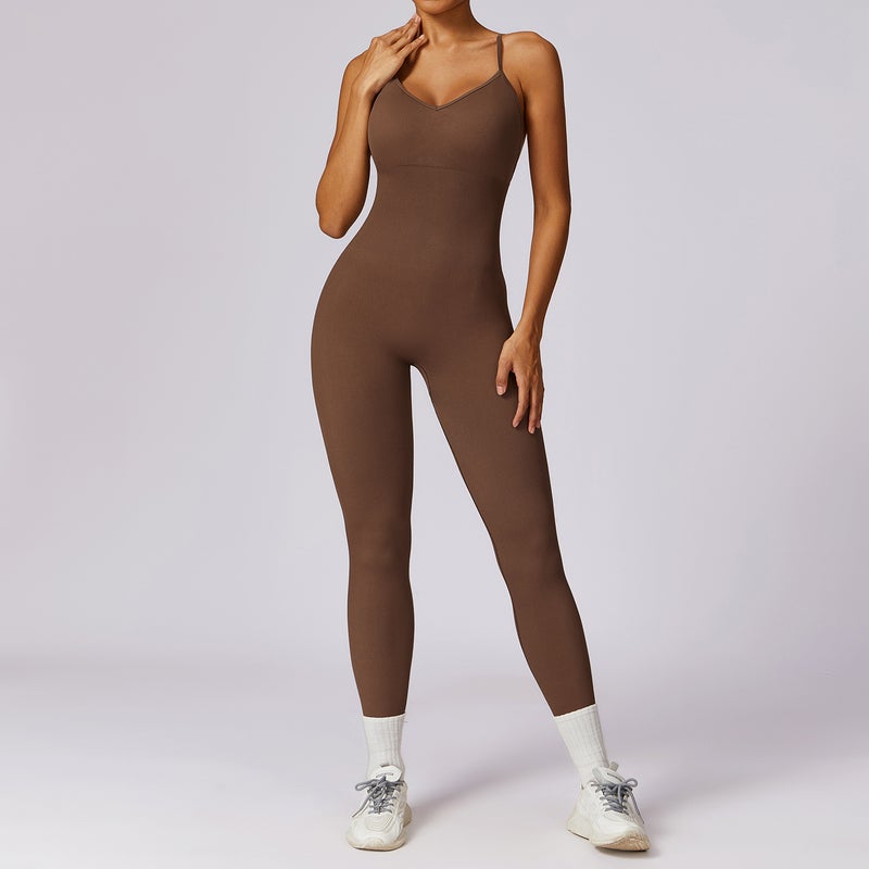 Seamless Yoga Jumpsuit for Women 7499 Rose purple  - Image 2