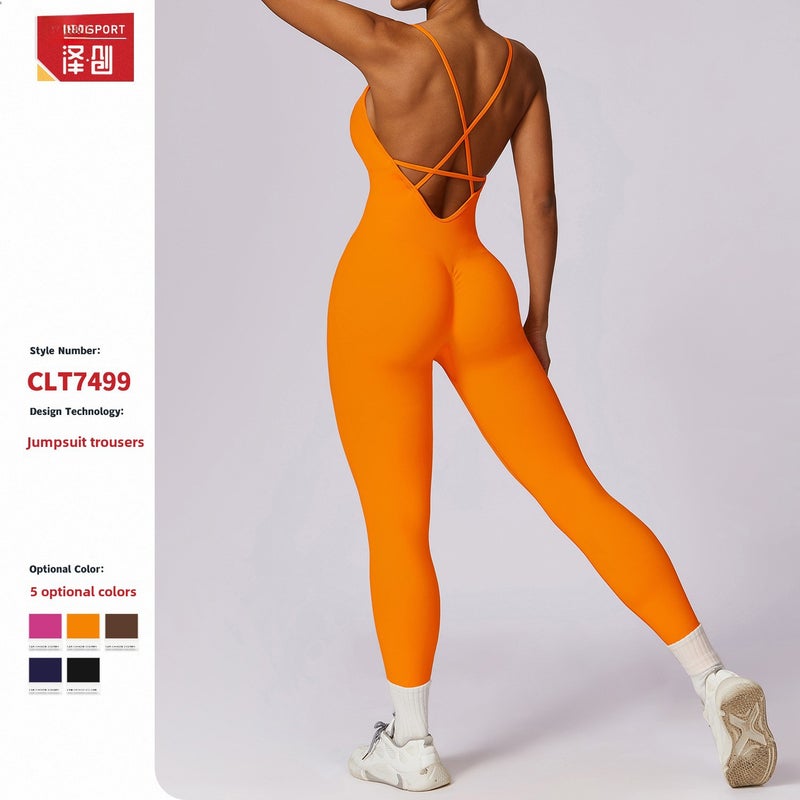 Seamless Yoga Jumpsuit for Women 7499 Rose purple  - Image 4