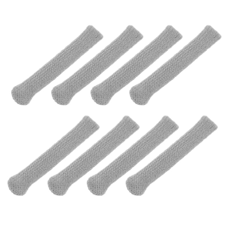 4 Pairs Knitted Glasses - Soft Eyeglass Temple Tip Sleeves - Nonslip Grippers Replacement Glasses Arm Socks For Behind The Ear Grey - Image 1