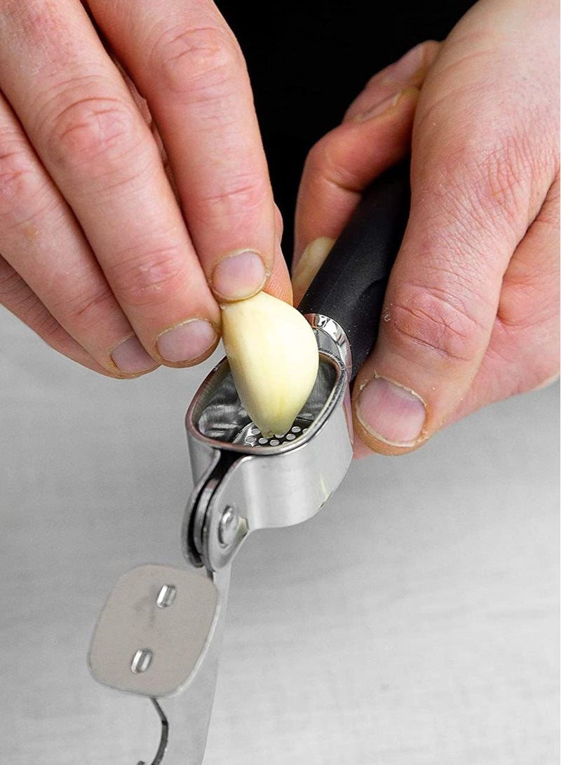 KitchenCraft Masterclass Soft-Grip Stainless Steel Garlic Press, Carded - Image 4