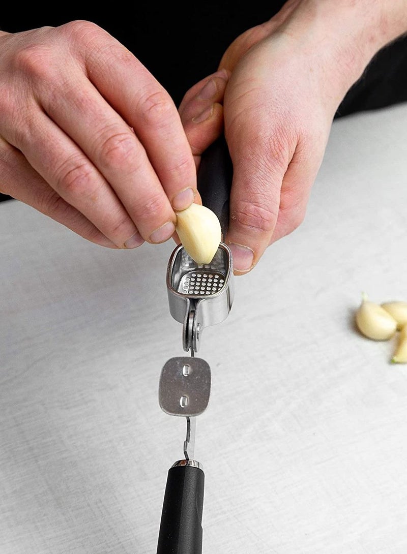 KitchenCraft Masterclass Soft-Grip Stainless Steel Garlic Press, Carded - Image 5