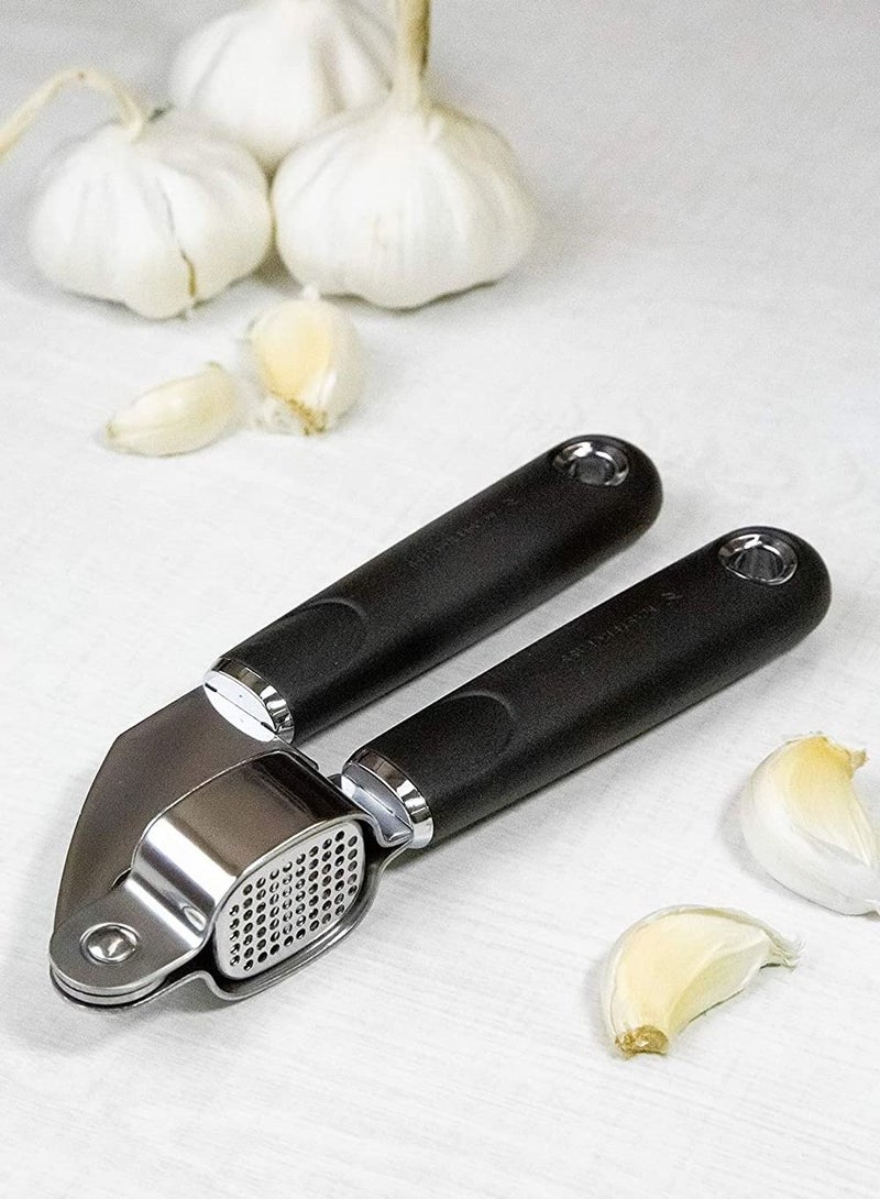 KITCHENCRAFT Masterclass Soft-Grip Stainless Steel Garlic Press, Carded - Image 5