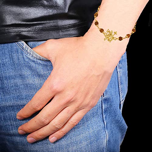 Mahi Gold Plated Bajrangbali Hanuman Bracelet with Rudraksha for Men (BR1100486G) - Image 2