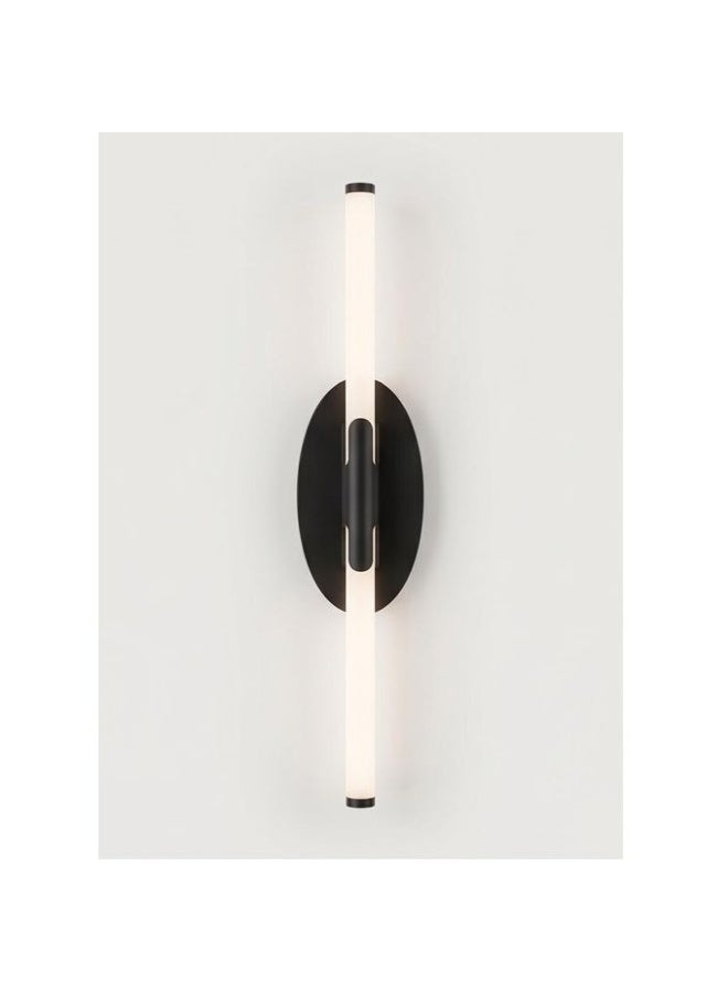 Modern Linear LED Wall Sconce, Matte Black Finish with Dual Lighting - Image 1