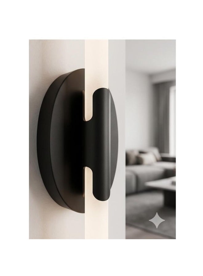 Modern Linear LED Wall Sconce, Matte Black Finish with Dual Lighting - Image 4