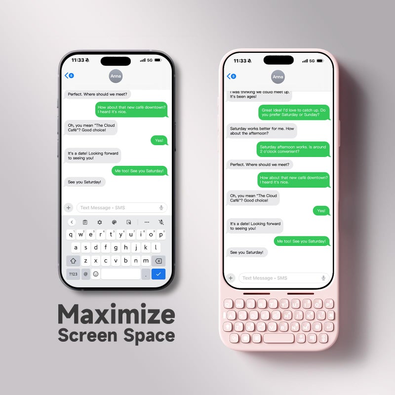 Akko MetaKey Keyboard for iPhone 17 Pro Max Maximize Screen Space Keyboard Case for Accurate Typing, Pink - Image 4