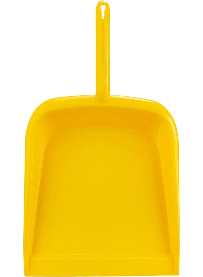SPARTA Large Handheld Dustpan with Hanging Hole, Heavy-Duty Plastic Dustpan with Wide Lip for Countertops and Surfaces, Plastic, 10 Inches, Yellow - Image 1