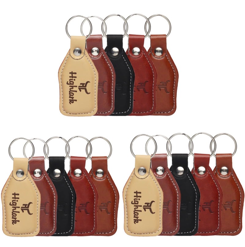 Highlark Signature Leather Finish Keychain for Men & Women | Durable Metal Key Holder for Car and Bike Keys | Elegant Everyday Accessory - Image 1