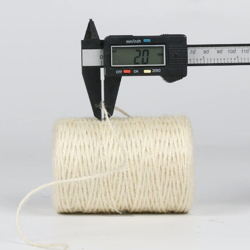 PH PERKHOMY PerkHomy Natural Jute Twine 600 Feet Long Colored Twine Rope for Crafts Gift Wrapping Packing Gardening and Wedding Decor (Beige) - Image 2