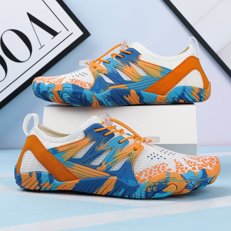 Generic Couples Tracing Shoes Wading Beach Shoes Mens Non-slip Diving Socks Womens Snorkeling Swimming Five-finger Shoes Drifting Yoga Soft Shoes Blue 