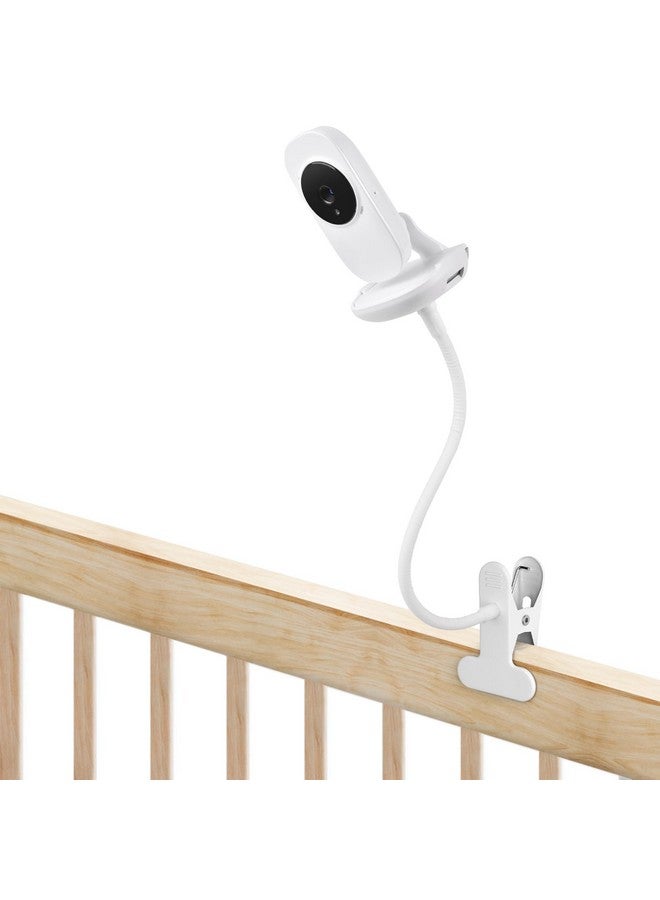wochel Baby Monitor Holder Compatible with VTech VM819, Flexible Baby Monitor Mount, Crib Clip Mount Without Tools or Wall Damage - White - Image 1