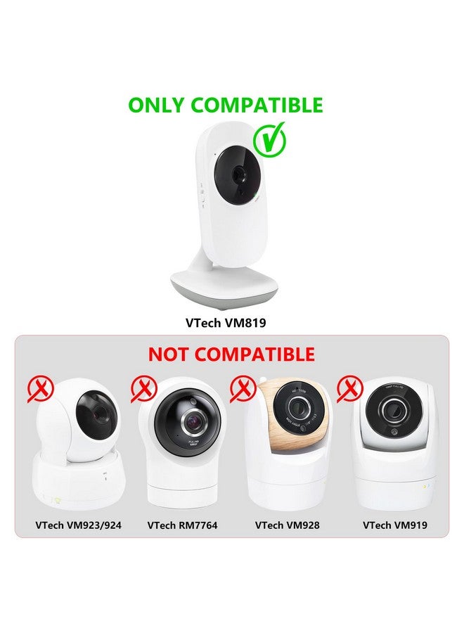 wochel Baby Monitor Holder Compatible with VTech VM819, Flexible Baby Monitor Mount, Crib Clip Mount Without Tools or Wall Damage - White - Image 2