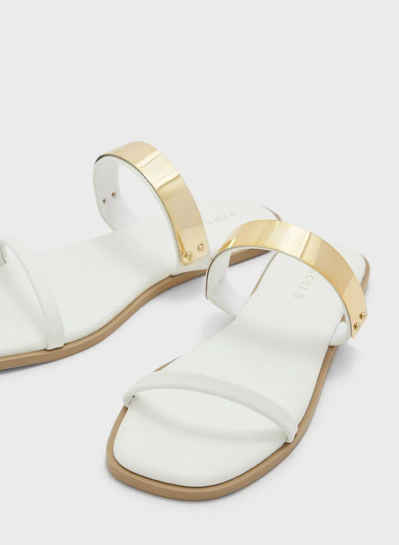 Vincci Double Strap Flat Sandals