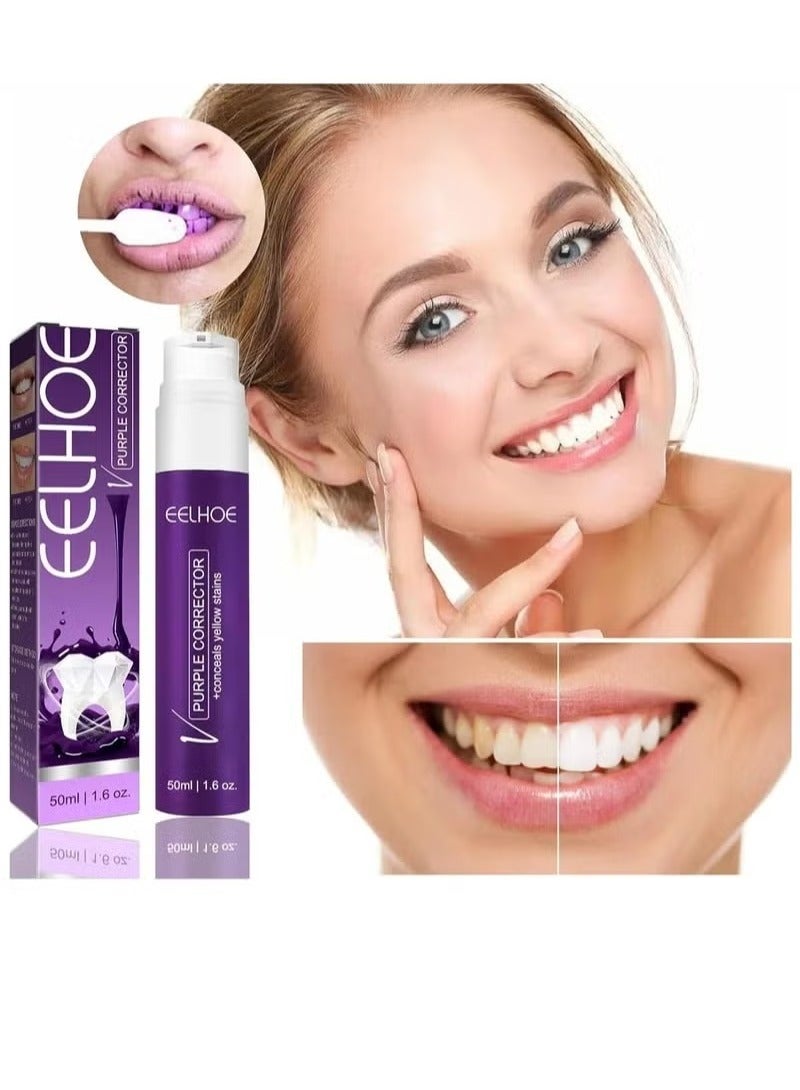 EELHOE Color Corrector Toothpaste 50ml – Teeth Whitening, Yellow Stain Removal, Effective Stain Treatment, Oral Hygiene and Health Care - Image 2