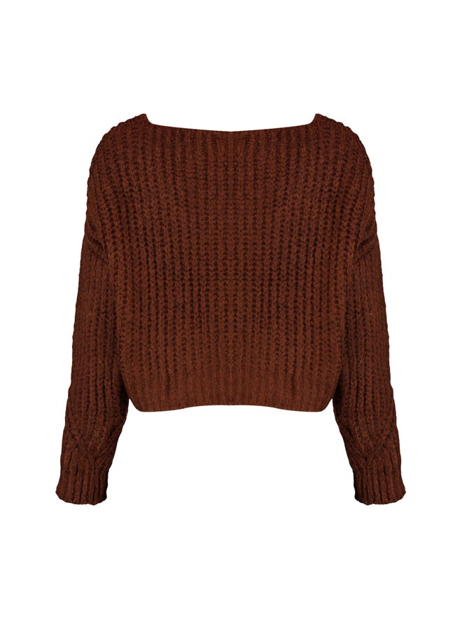 trendyol - Tile Super Crop. Soft Textured, Button Detailed Knitwear Cardigan TWOAW21HI0017. - Image 1